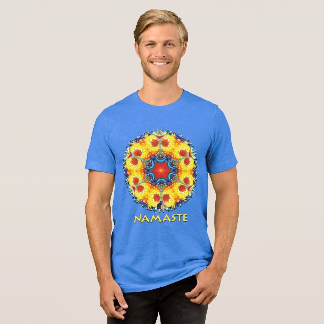BannaPuddin Namaste Kaleidoscope Tri-Blend Shirt (Front Full)