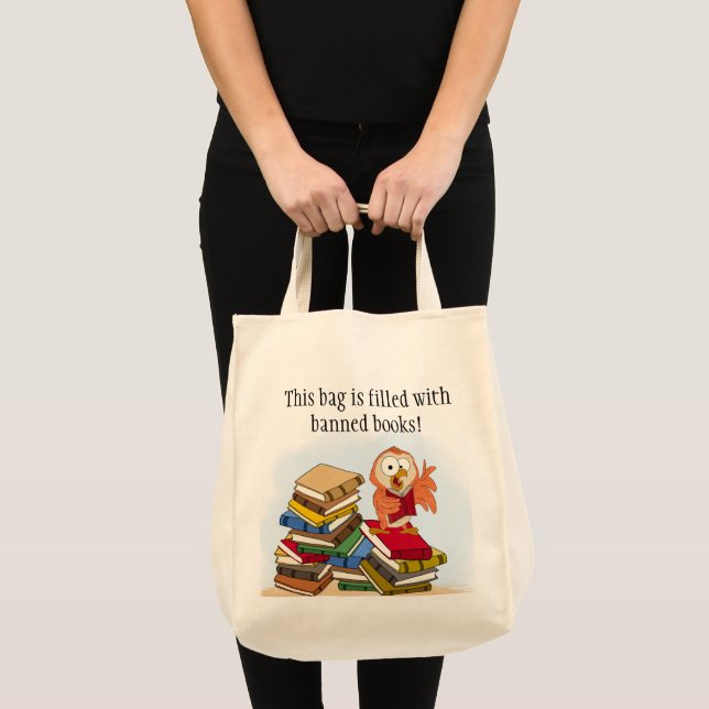 Banned Book Owl Tote (Front (Product))