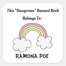 Banned Book Rainbow  Book Label