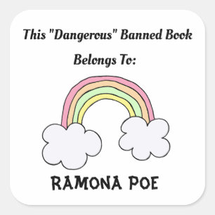 Banned Book Rainbow  Book Label