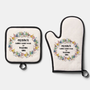 Banned Books Week Party Oven Mitt & Pot Holder Set