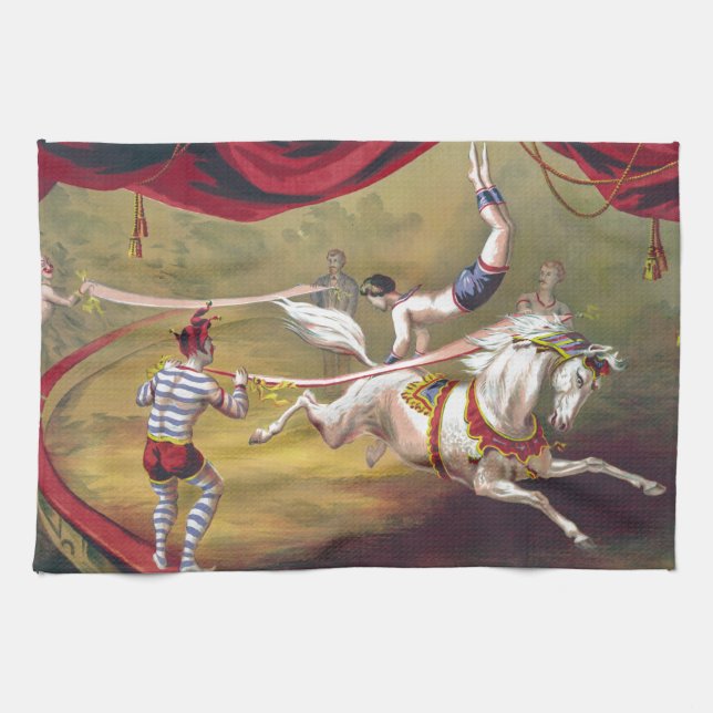 Banner Act Vintage Circus Art Tea Towel (Horizontal)