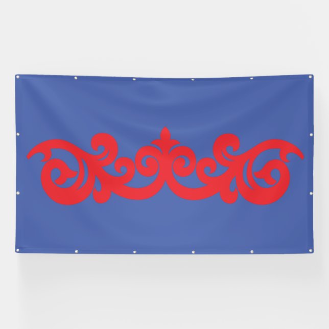 Banner | Blue Red Ornamental | Outdoor Display (Horizontal)