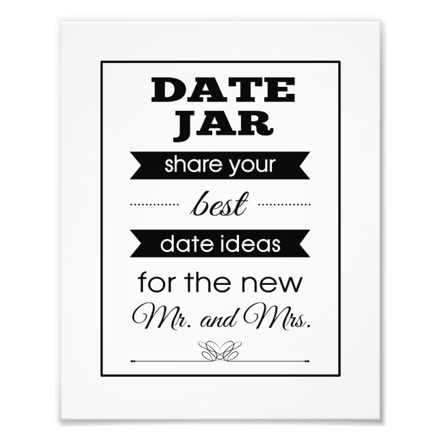 Banner Date Jar Wedding Sign (Front)