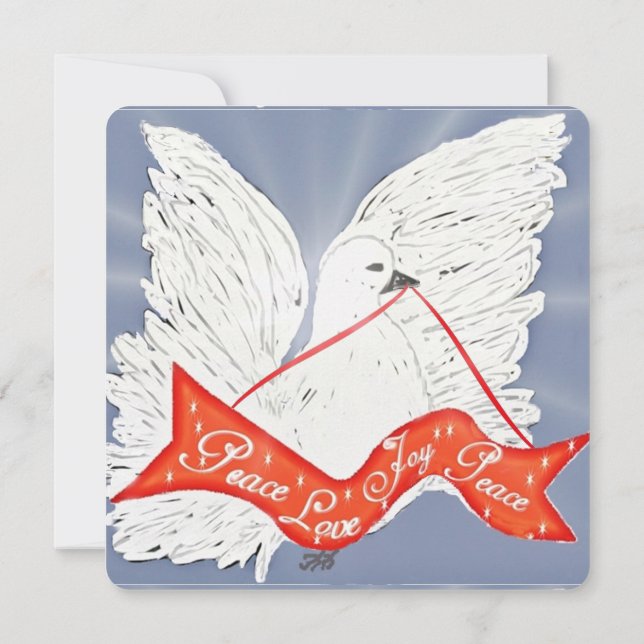 Banner Dove- Custom 4.25" x 5.5" Invitations (Back)