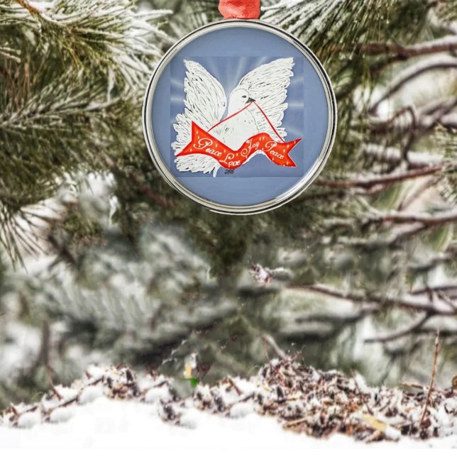 Banner Dove Metal Tree Decoration (This Banner Dove Metal Ornament, makes a lovely keepsake ornament!)
