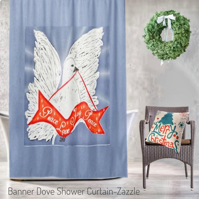 Banner Dove Shower Curtain (Creator Uploaded)