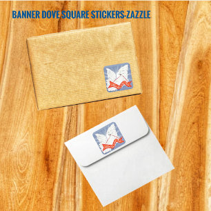Banner Dove Square Sticker