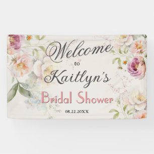 BANNER Elegant Floral Bridal Shower Welcome