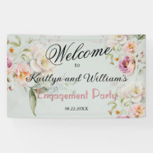 BANNER Elegant Floral Engagement Party Welcome