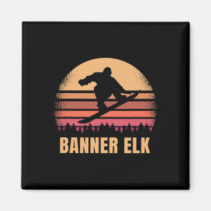 Banner Elk North Carolina Snowboarding Vintage Nc Magnet