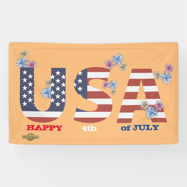 banner  "HAPPY 4th OF JULY" (Horizontal)