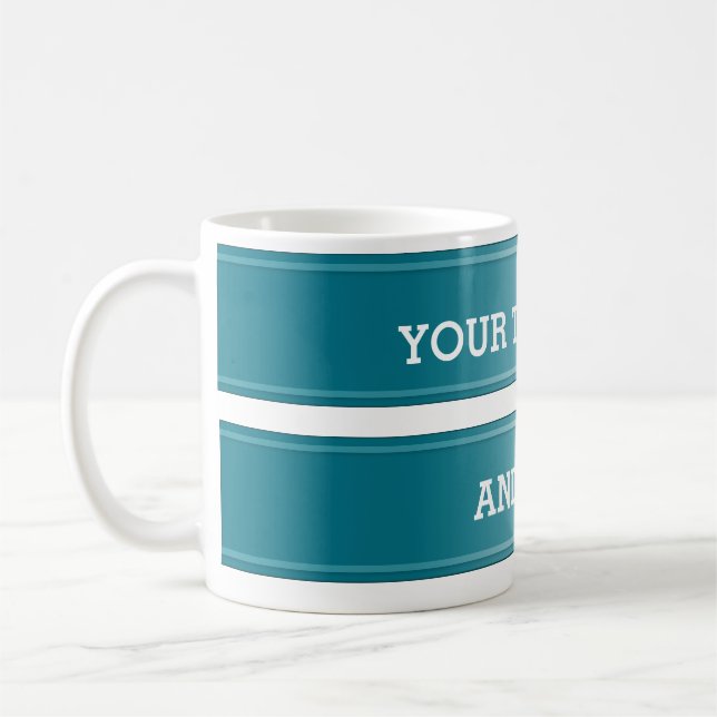 BANNER ocean blue gradient + your text Coffee Mug (Left)