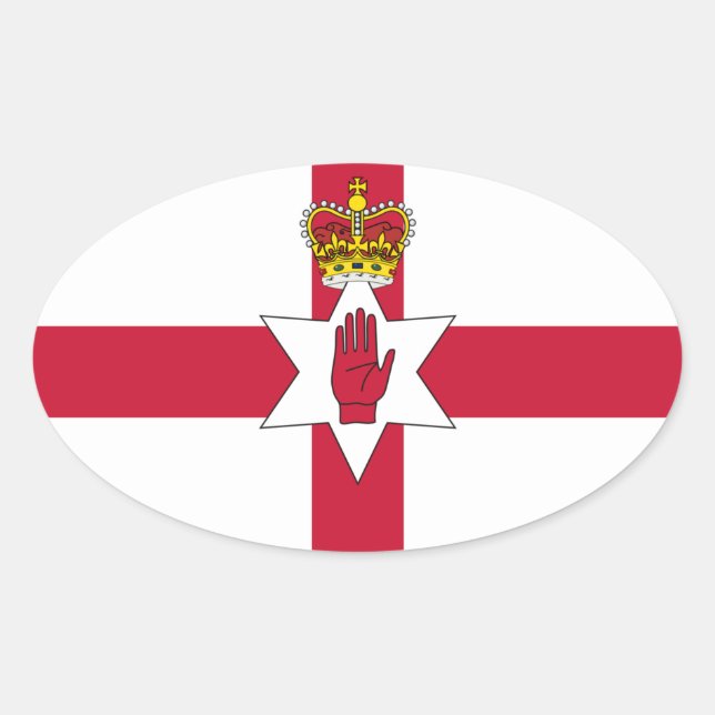 Banner of Northern Ireland Oval Sticker (Front)