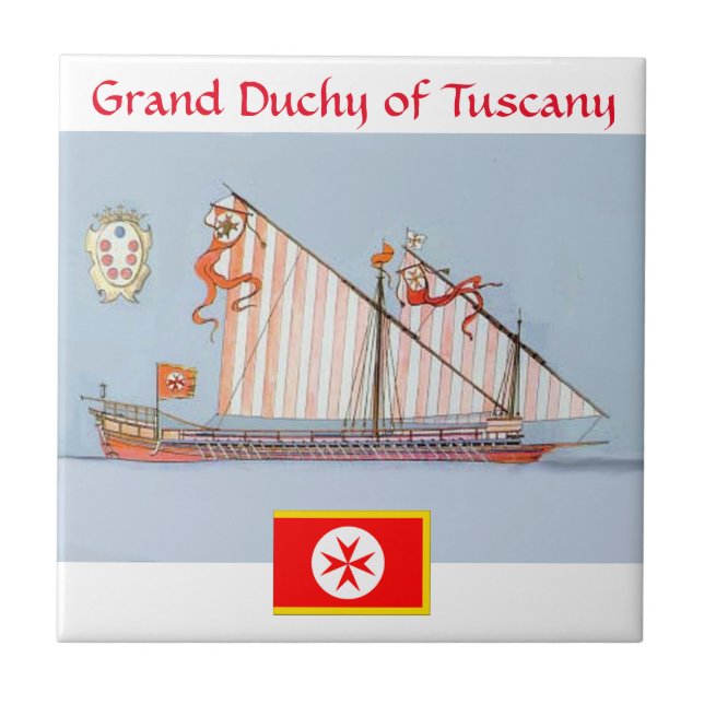 Banner of the Navy Tuscany Medici Tile (Front)