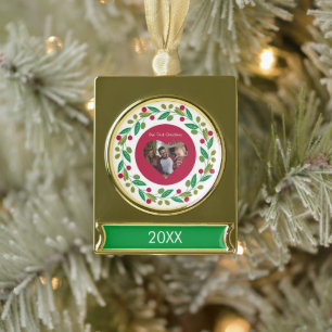 Banner Ornament - Our First Christmas -Photo/Date