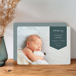 Banner Overlay Horizontal Photo Birth Announceme Announcement