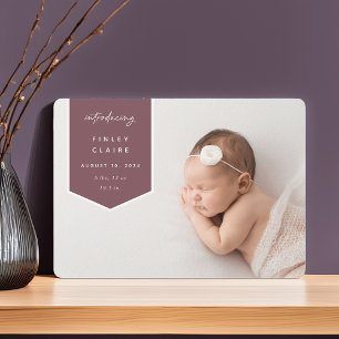 Banner Overlay   Horizontal Photo Birth Announcement