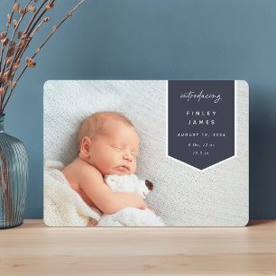 Banner Overlay Horizontal Photo Birth Announcement