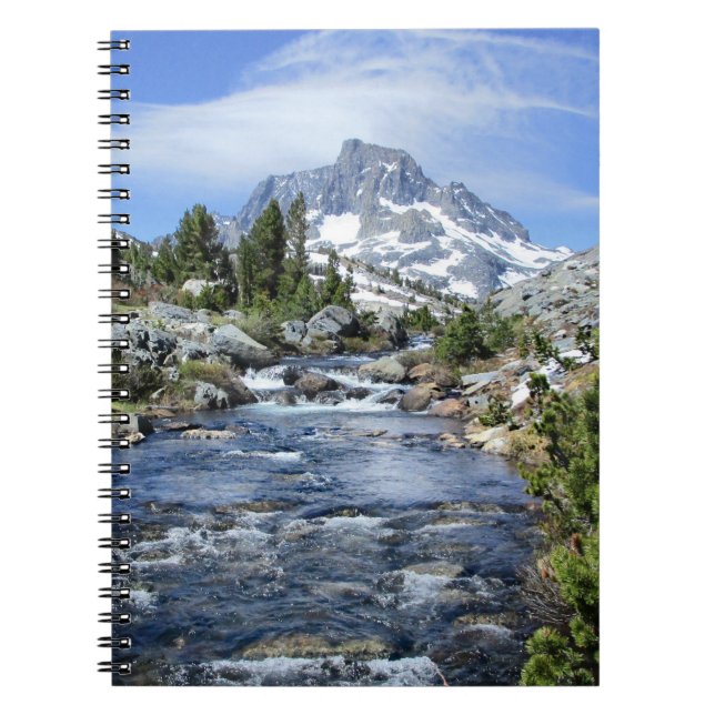 Banner Peak from Thousand Island - Sierra Nevada Spiral Notebook (Front)