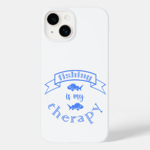 Banner ribbon quote Fishing is my therapy Case-Mate iPhone 14 Case