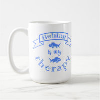 Banner ribbon quote Fishing is my therapy