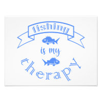 Banner ribbon quote Fishing is my therapy