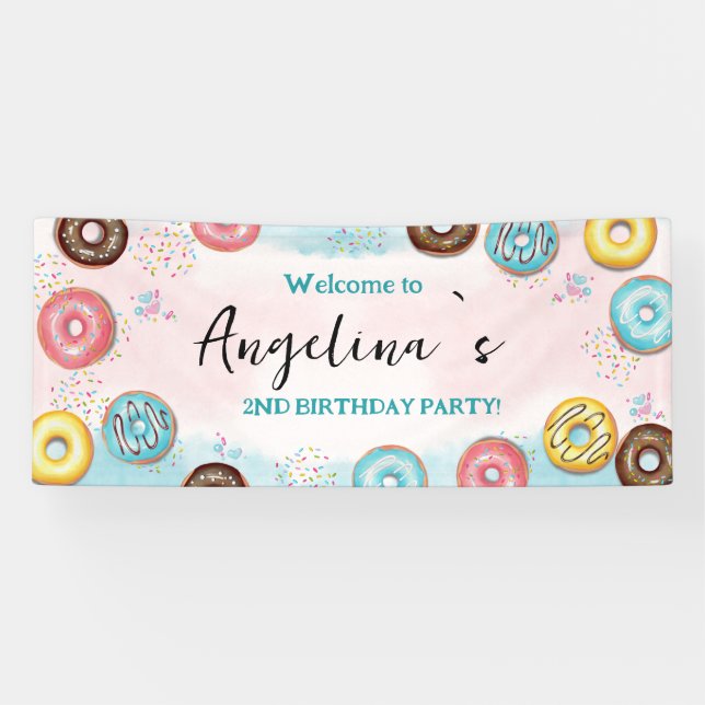 Banner "Welcome"  for 2nd Birthday. (Horizontal)