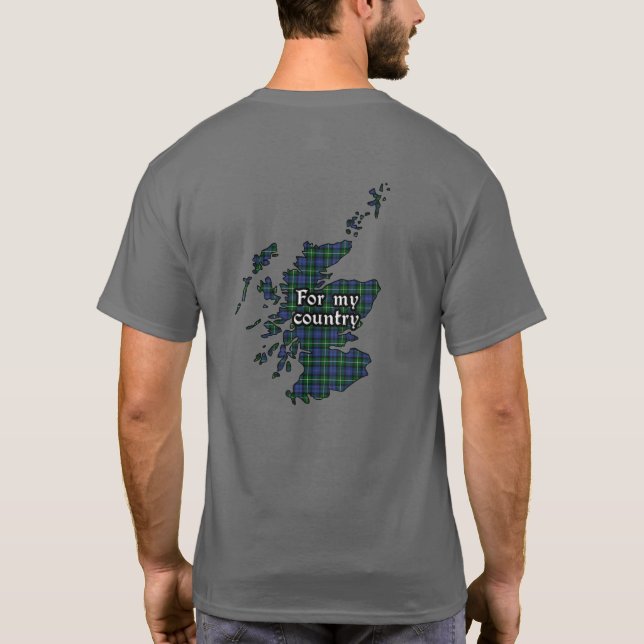 Bannerman Clan Badge and Tartan Adult T-Shirt (Back)