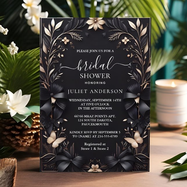 Banners Bows Satin Ribbon Cutting Bridal Shower Invitation (Creator Uploaded)