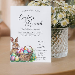 Banny in basket with eggs Easter Brunch Invitation