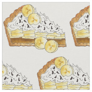Banoffee Banana Toffee Pie Slice UK British Food Fabric