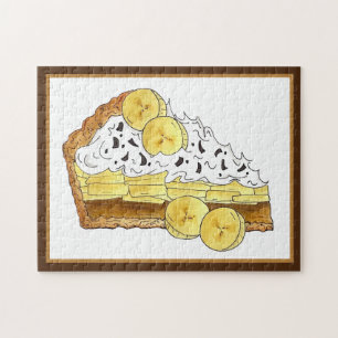 Banoffee Banana Toffee Pie Slice UK British Food Jigsaw Puzzle