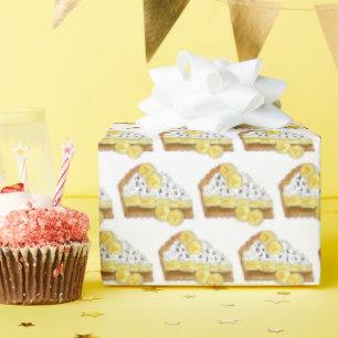 Banoffee Banana Toffee Pie Slice UK British Food Wrapping Paper