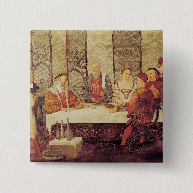 Banquet Given by Bartolomeo Colleoni 15 Cm Square Badge (Front)