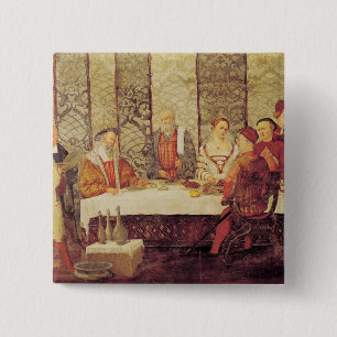 Banquet Given by Bartolomeo Colleoni 15 Cm Square Badge
