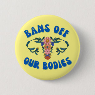 Bans Off Our Bodies Floral Uterus Pro-Choice 6 Cm Round Badge