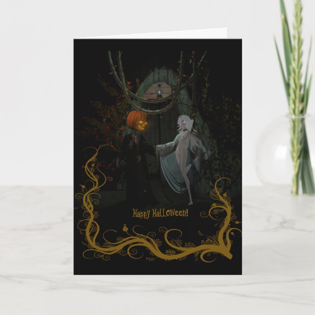 Banshee and Pumpkin Head Card (Front)