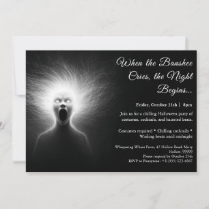Banshee Cry Halloween Costume Party Invitation