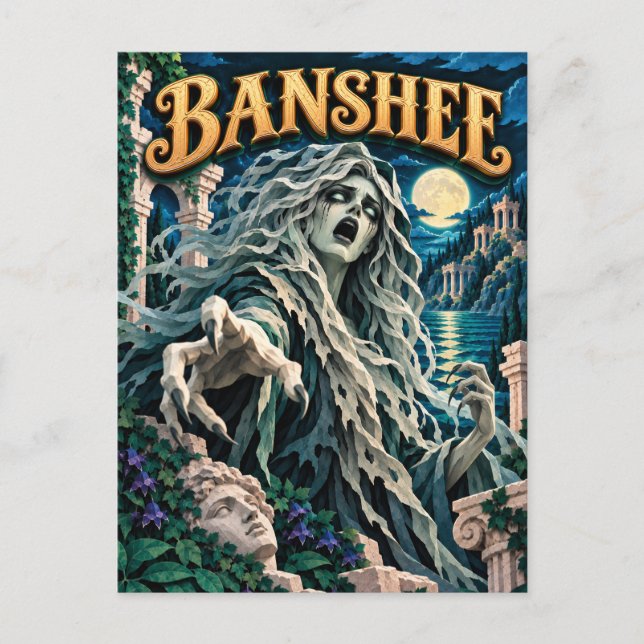 Banshee, Paper Cut Monster Postcard (Front)