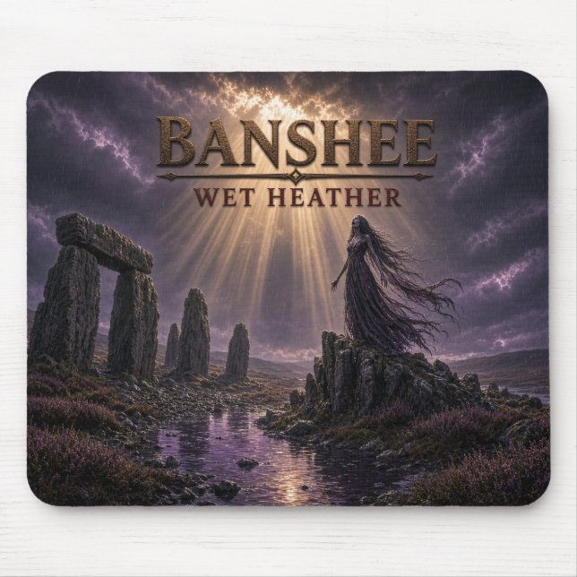 Banshee Wet Heather Dark Realism Mouse Pad (Front)