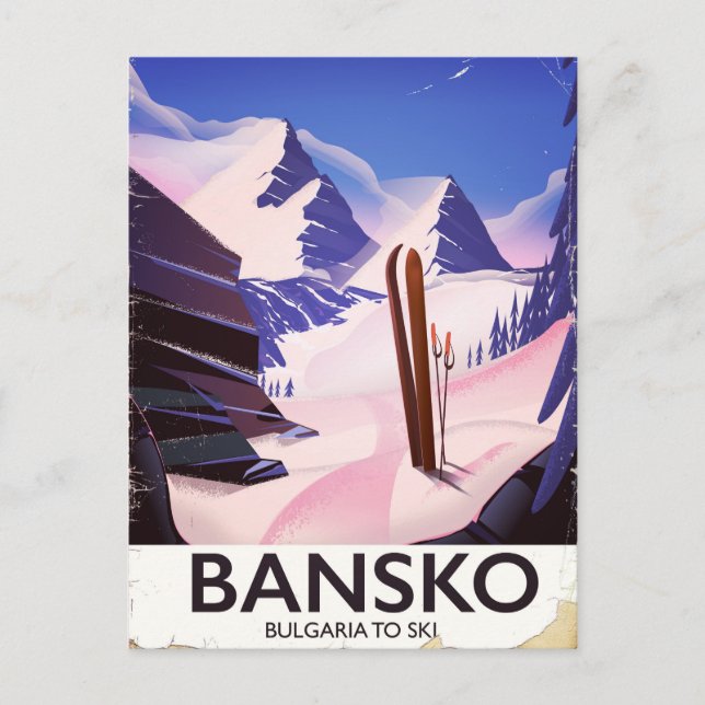 Bansko Bulgaria To Ski Postcard (Front)