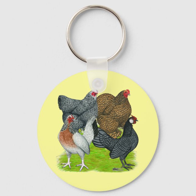 Bantam Hen Quartet Key Ring (Front)