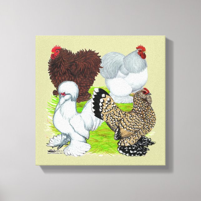 Bantams Feather Legged Canvas Print (Front)