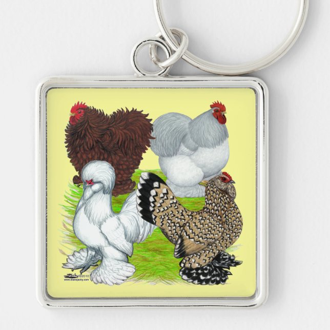 Bantams Feather Legged Key Ring (Front)