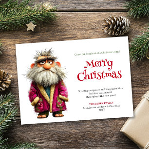 Banter Santa custom cartoon Christmas greeting car Holiday Card