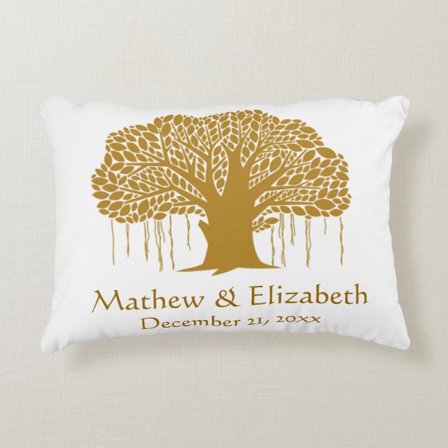 Banyan Tree Rustic Outdoor Wedding Decorative Cushion (Front)