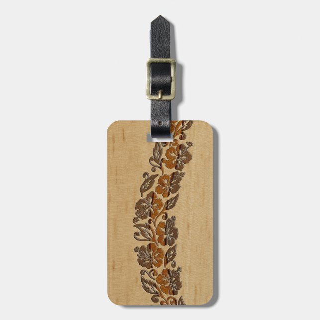 Banyans Hawaiian Hibiscus Surfboard Luggage Tags (Front Vertical)