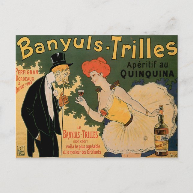 Banyuls Trilles Vintage Wine Drink Ad Art Postcard (Front)