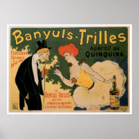 Banyuls Trilles Vintage Wine Drink Ad Art
